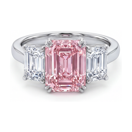 Pink Diamond Ring 4 Carat Emerald