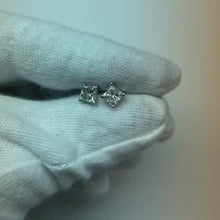 1.70 Ct Princess Cut Natural Earth Mined Diamond Stud Earrings White Gold 14K Prong Set