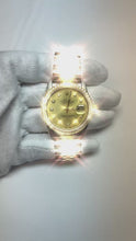 Champagne Natural Earth Mined Diamond Dial Bezel Rolex Datejust Watch Gold & Steel QUICK SET