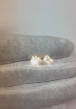Round Brilliant Cut 3 Carats Natural Earth Mined Diamond Studs Earrings Yellow Gold 14K