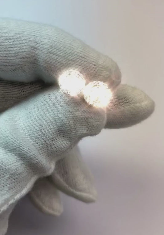 1.40 Ct Natural Round Halo Diamond Stud Earring 14K