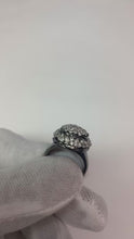 Natural Black Gold Cluster Engagement Ring