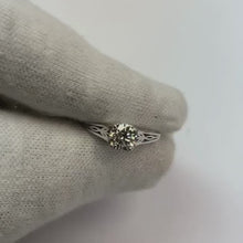 Genuine Natural Earth Mined Diamond Solitaire Engagement Ring 1 Carat Filigree White Gold 14K