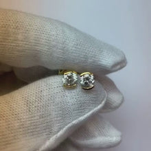 1 Carat Round Cut Solitaire Natural Earth Mined Diamond Stud Earring 14K White Gold