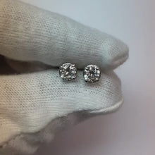 Natural Earth Mined Diamond Stud Earring 1.20 Carats White Gold 14K Round F Vs1
