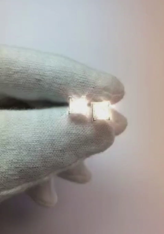 2 Ct Princess Cut F Vs1 Natural Earth Mined Diamond Stud Earring 14K White Gold