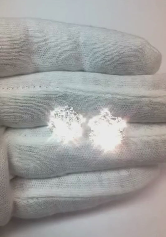 4.50 Ct Gorgeous Studs Earrings Halo Brilliant Cut Natural Earth Mined Diamonds Gold White