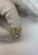Natural Earth Mined Diamond Marquise Pave Ring And Band Set