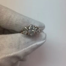 Engagement 3 Stone Oval Cut Natural Earth Mined Diamond Ring 3.50 Carat Yellow Gold