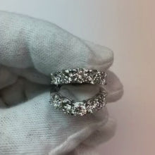 Anniversary Band 4 Carats Double Row Shank Setting White Gold 14K Natural Earth Mined Diamond