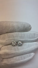 Round Platinum Stud Earrings
