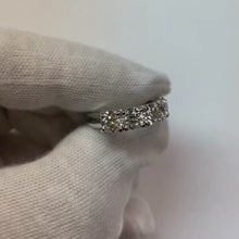 Ladies Round Natural Earth Mined Diamond Half Eternity Band 3 Carats U Prong Set