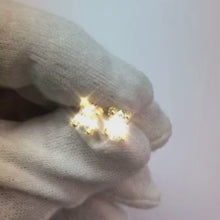 Oval Natural Earth Mined Diamond Studs 2 Carats Yellow Gold