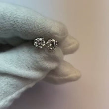 1.50 Carats Round Natural Earth Mined Diamond White Gold 14K Stud Earring