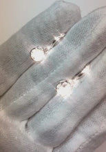 Drop Down Bezel Earrings Round Natural Earth Mined Diamond Pair 0.50 Carats White Gold 14K