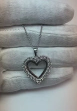 Round Cut Natural Earth Mined Diamond Heart Style Pendant Solid White Gold 14K 2.20 Ct