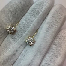 Round Solitaire Natural Earth Mined Diamond Lever back Earring 2 Carat White Gold 14K