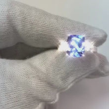 Sparkling 4.01 Carats Tanzanite Cushion And Natural Earth Mined Diamond Anniversary Ring