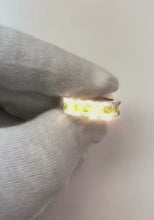 Canary Yellow Natural Earth Mined Diamond Emerald Cut & Round Gold Band 3.25 Carats