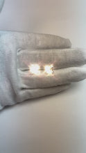 4 Ct Big Princess Cut Solitaire Real Natural Earth Mined Diamond Stud Earring 14K White Gold