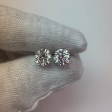 Solitaire Round Cut Natural Earth Mined Diamond Stud Earring 2.60 Carats Gold Jewellery