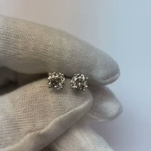 3 Carats Round Natural Earth Mined Diamond Stud Earring