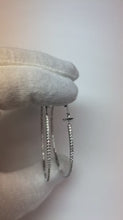 4.50 Carats Round Cut Natural Earth Mined Diamonds Women Hoop Earrings 14K White Gold