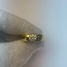 1.25 Ct. Round Brilliant Natural Earth Mined Diamond Solitaire Engagement Ring Gold Gents