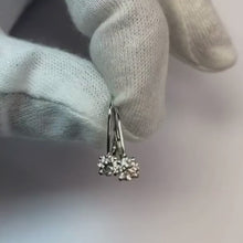 Round F Vs1 Ideal Cut Natural Earth Mined Diamond Earring 0.60 Carat Lever back WG 14K