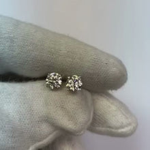 Four Prong Setting Round Natural Earth Mined Diamond Stud Earring 1.50 Carats