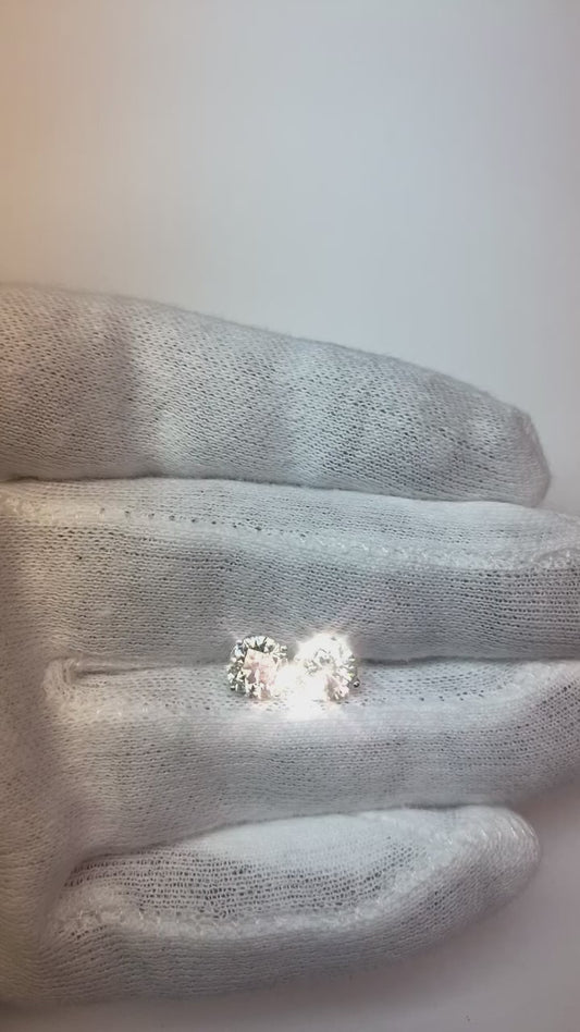 2.20 Ct Round Genuine Natural Earth Mined Diamond Studs Earring White Gold Women Jewellery