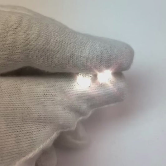 Cushion Cut 2.00 Carats Natural Earth Mined Diamonds Ladies Studs Earrings Gold White