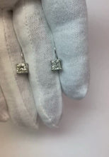 2 Carats F Vs1 Princess Cut Natural Diamond Earrings Leverback Eurowire 14K White Gold