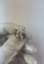 Princess and Round Natural Earth Mined Diamond Ring Engagement Set 6.61 Carats