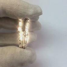 Princess Cut Channel Set Natural Earth Mined Diamond Hoop Earring Gold 14K 3 Carats