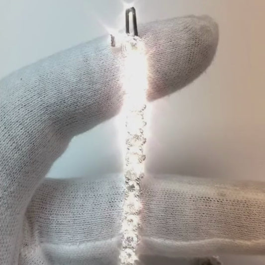 Sparkling Women Natural Earth Mined Diamond Tennis Bracelet White Gold 14K 6.60 Carats
