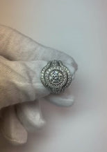 Vintage Anniversary Ring Set 4 Carats Round Natural Earth Mined Diamond White Gold 14K