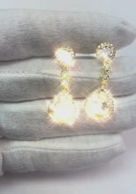 Chandelier Pear Cut Natural Earth Mined Diamonds 6 Carat Yellow Gold Earring