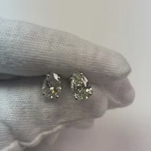 Natural Earth Mined Diamonds Women Stud Earring 3.5 Carats White Gold Pear Cut