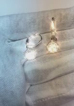 Earth Mined Diamond Ladies Dangle Earrings Round Cut 2.90 Carats White Gold 14K