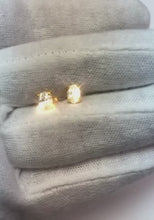 Natural Earth Mined Diamond Oval Cut 1 Carat Stud Earring White Gold New