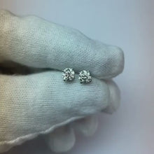 Prong Round Natural Earth Mined Diamond Stud Earring 1 Carat White Gold 14K