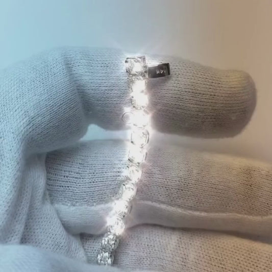 Brilliant Cut Natural Earth Mined Diamond Tennis Bracelet 7.50 Carats WG 14K
