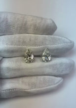 8 Carats Pear Cut Natural Earth Mined Diamond Women Stud Earrings White Gold 14K