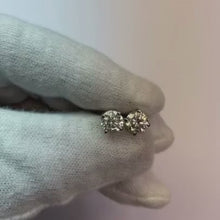 2 Carats Prong Diamond Round Natural Stud Solitaire 14K White Gold