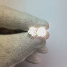 2 Carats Round Cut Natural Earth Mined Diamond Stud Ear Ring White Gold Women Jewellery