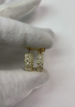 Oval Cut Natural Earth Mined Diamond Women Hoop Earring Solid Gold Jewellery 8 Carats