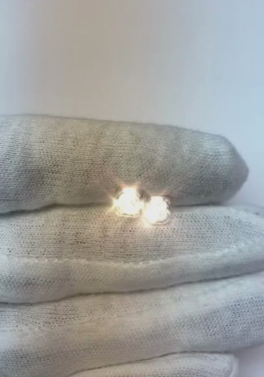 1 Carat Round Natural Earth Mined Diamond Stud Lady Earring