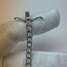 Women Illusion Tennis Bracelet 6 Carats Round Cut Natural Earth Mined Diamonds 14K White Gold