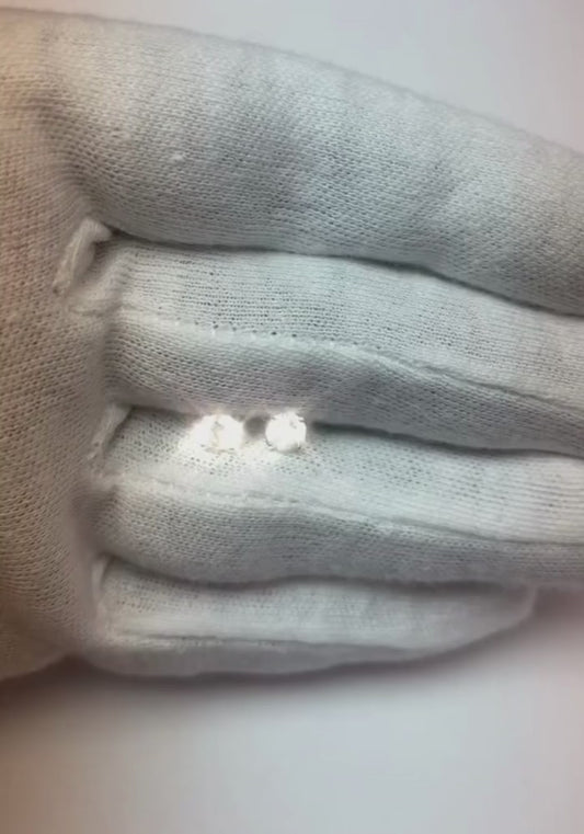 0.90 Ct. Round Solitaire Natural Earth Mined Diamond Stud Earring White Gold 14K Prong Set